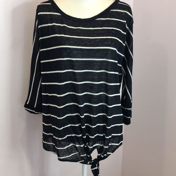 Joie Tops - JOIE - Striped with tie/knot bottom